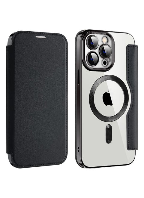 Case for iPhone 15 Pro Case Wallet Compatible with Magsafe, Shockproof Full Protective Flip Folio Wallet Case with RFID Blocking Card Slot PU Leather Cover for iPhone 15 Pro（6.1”,Black）