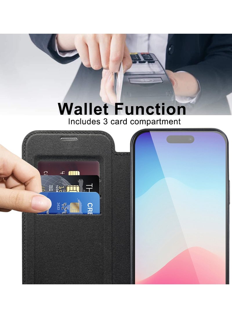 Generic - Case for iPhone 15 Pro Case Wallet Compatible with Magsafe, Shockproof Full Protective Flip Folio Wallet Case with RFID Blocking Card Slot PU Leather Cover for iPhone 15 Pro（6.1”,Black） - Image 1