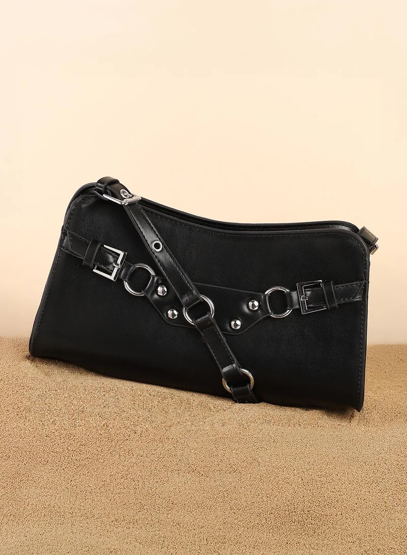 Buckle Detail Shoulder Bag