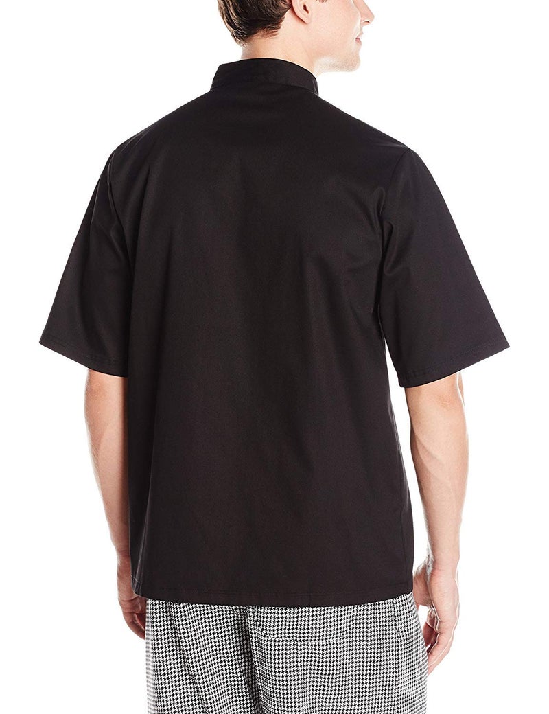 Chef Code Men's Short Sleeve Unisex Classic Chef Coat, Black, X-Small - Image 2