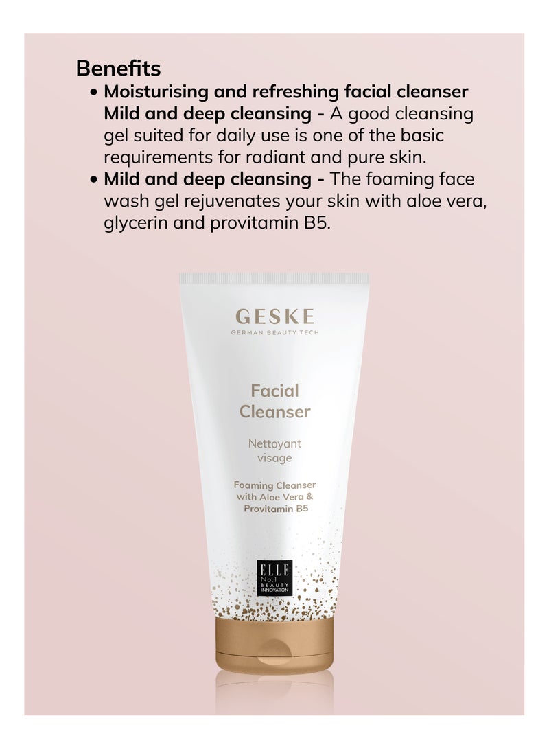 GESKE Foaming Cleanser Lotion,Aloe Vera And Provitamin B5, Deep Cleanse, Exfoliate & Nourish + Sonic Facial Brush 4 in 1 Complete Skincare Set for Radiant, Healthy Skin (Combo Pack)- Purple - Image 5