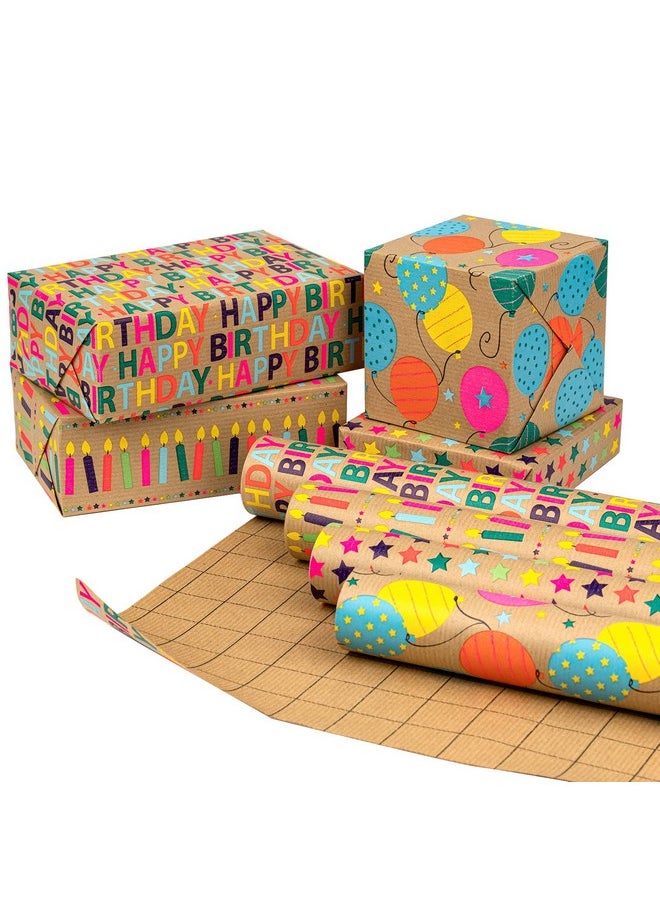 Kraft Wrapping Paper Rolls Mini Roll 17 Inches X 10 Feet Per Roll Total Of 4 Rolls Colorful Birthday - pzsku/Z01E34B6DBFD83675717AZ/45/_/1707980177/7f425eb5-a424-4bad-a07f-81adbb7f2944