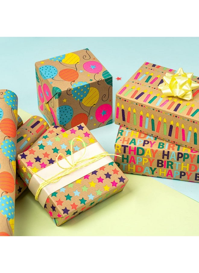 Kraft Wrapping Paper Rolls Mini Roll 17 Inches X 10 Feet Per Roll Total Of 4 Rolls Colorful Birthday - pzsku/Z01E34B6DBFD83675717AZ/45/_/1707980179/79c1eec2-79e6-4da2-9443-e5fcea132a30