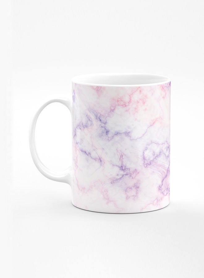 Stylizedd Designer Printed Coffee Mug with Heavy Duty Handle 11oz Ceramic Personalised Gift Mugs Cup [Microwave Safe & Dishwasher Proof] - Marble Print Cotton Candy - Image 1