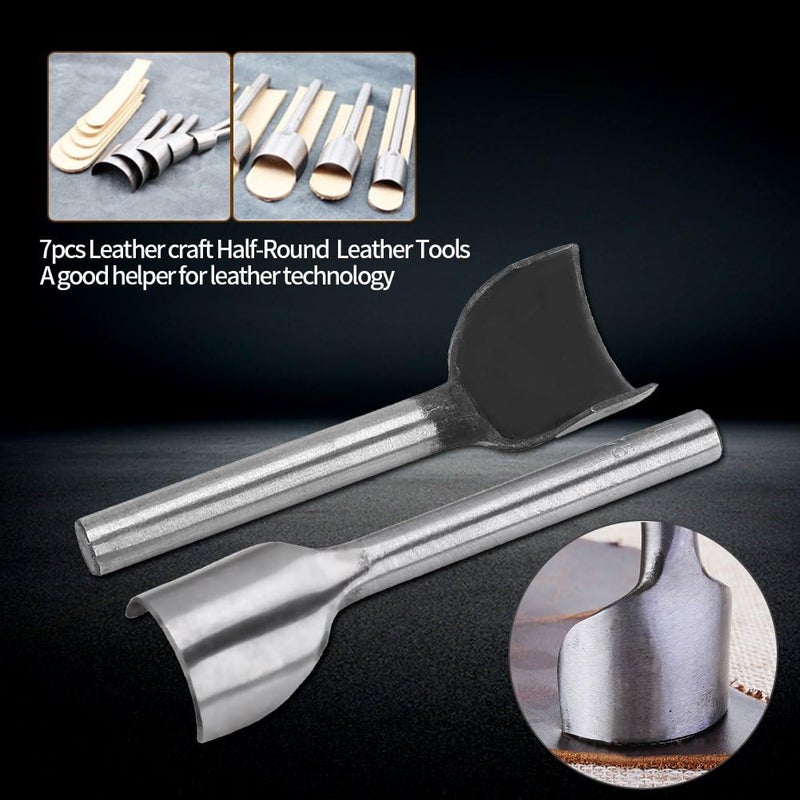 klarako Half-Round Punch Cutter, 7pcs DIY Leather Carft Belt End Half Circle Angle Corner Cutter Strap Wallet Tool 10-40mm - Image 2