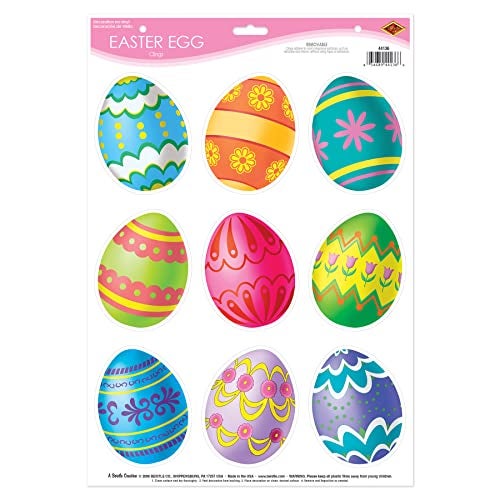 Beistle Easter Egg Clings Party Accessory (1 count) (9/Sh) - Image 1