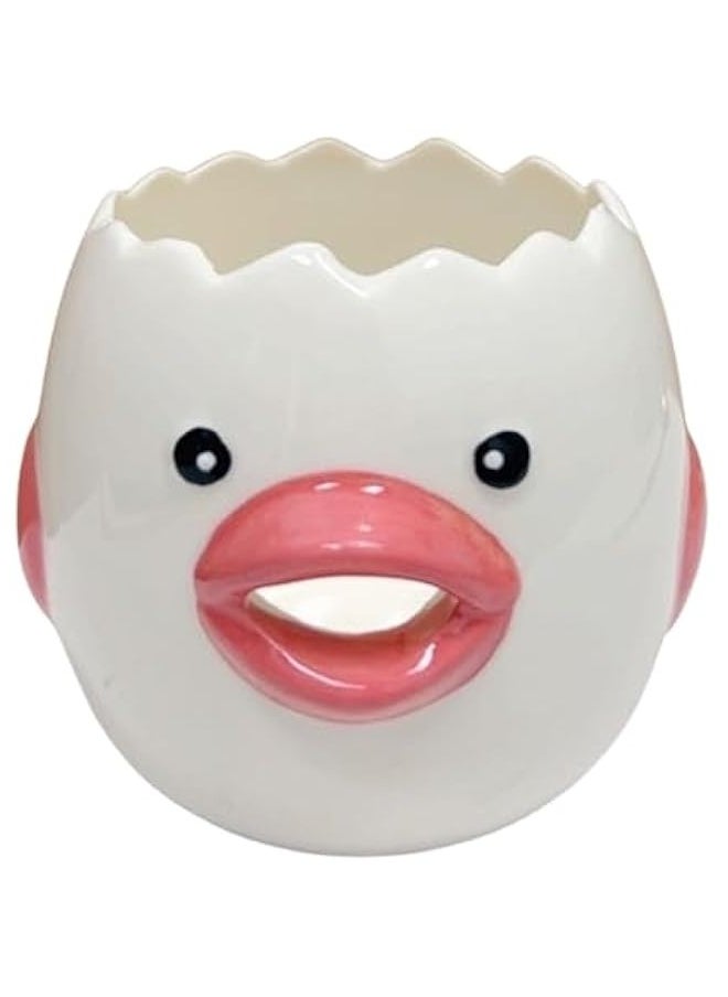 Generic - LuoCoCo Cute Egg Separator, Ceramics Vomiting Chicken Egg Yolk White Separator, Practical Household Small Egg Filter Splitter, Kitchen Gadget Baking Assistant Tool, Dishwasher Safe (Pink) - Image 1