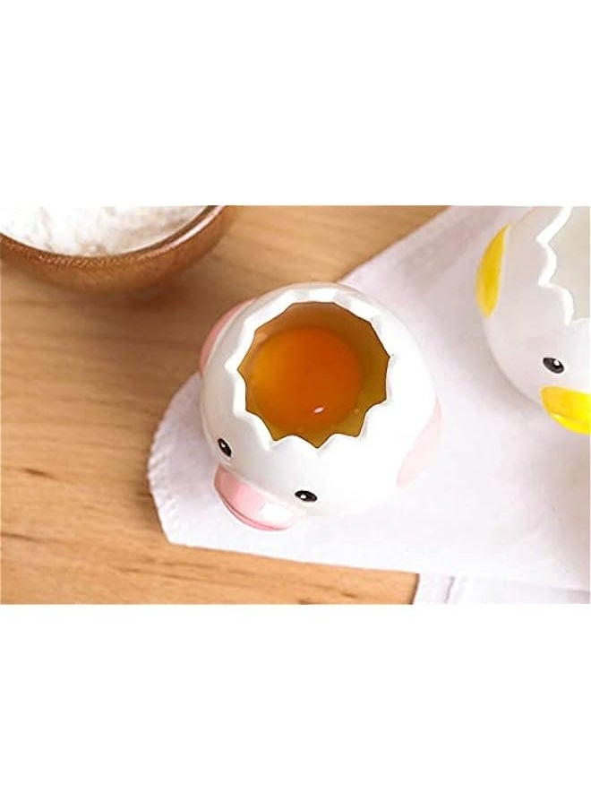 Generic - LuoCoCo Cute Egg Separator, Ceramics Vomiting Chicken Egg Yolk White Separator, Practical Household Small Egg Filter Splitter, Kitchen Gadget Baking Assistant Tool, Dishwasher Safe (Pink) - Image 1