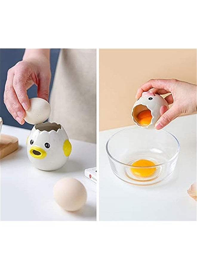 Generic - LuoCoCo Cute Egg Separator, Ceramics Vomiting Chicken Egg Yolk White Separator, Practical Household Small Egg Filter Splitter, Kitchen Gadget Baking Assistant Tool, Dishwasher Safe (Pink) - Image 1