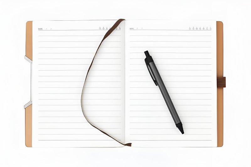 Schmick Premium Business Diary with Black Metal Pen - Diary and Pen Gift Set (192 Pages) (Tan) - Image 2