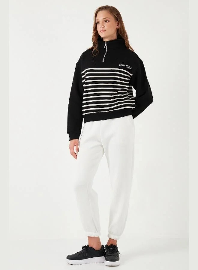 Lela Lela Stretch Oversize Fit Half-Zip Stand-Up Collar Sweatshirt Women's SWEAT 5865883