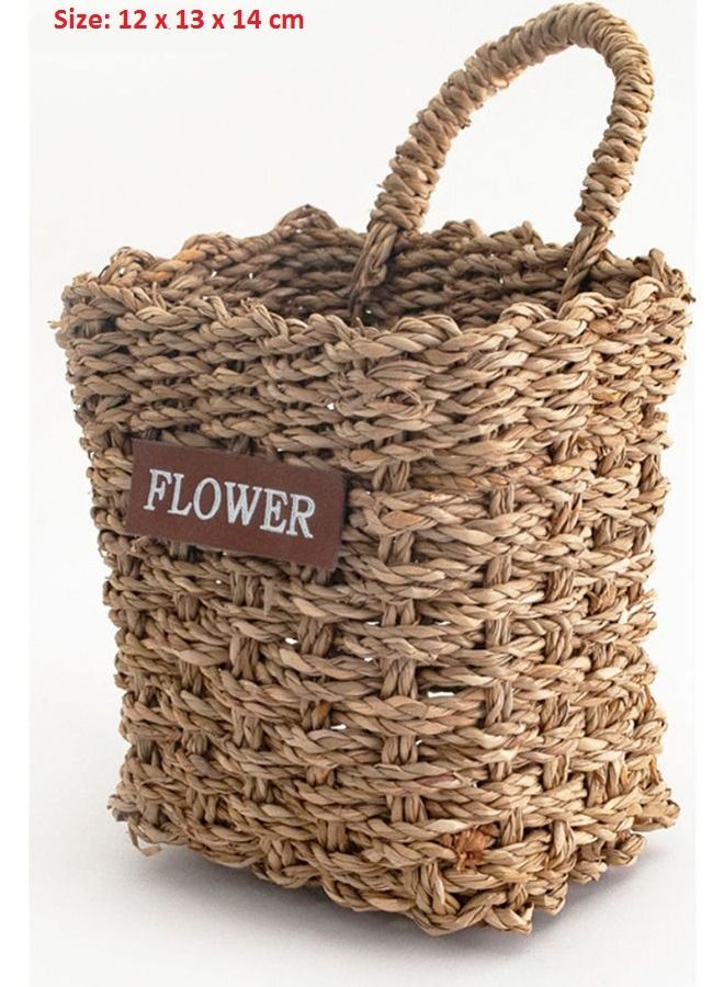 C&C Home Handmade Hanging Storage Basket for Flowers Basket Vase 12x13x14 cm - Image 4
