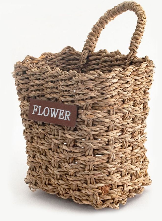 C&C Home Handmade Hanging Storage Basket for Flowers Basket Vase 12x13x14 cm - Image 1