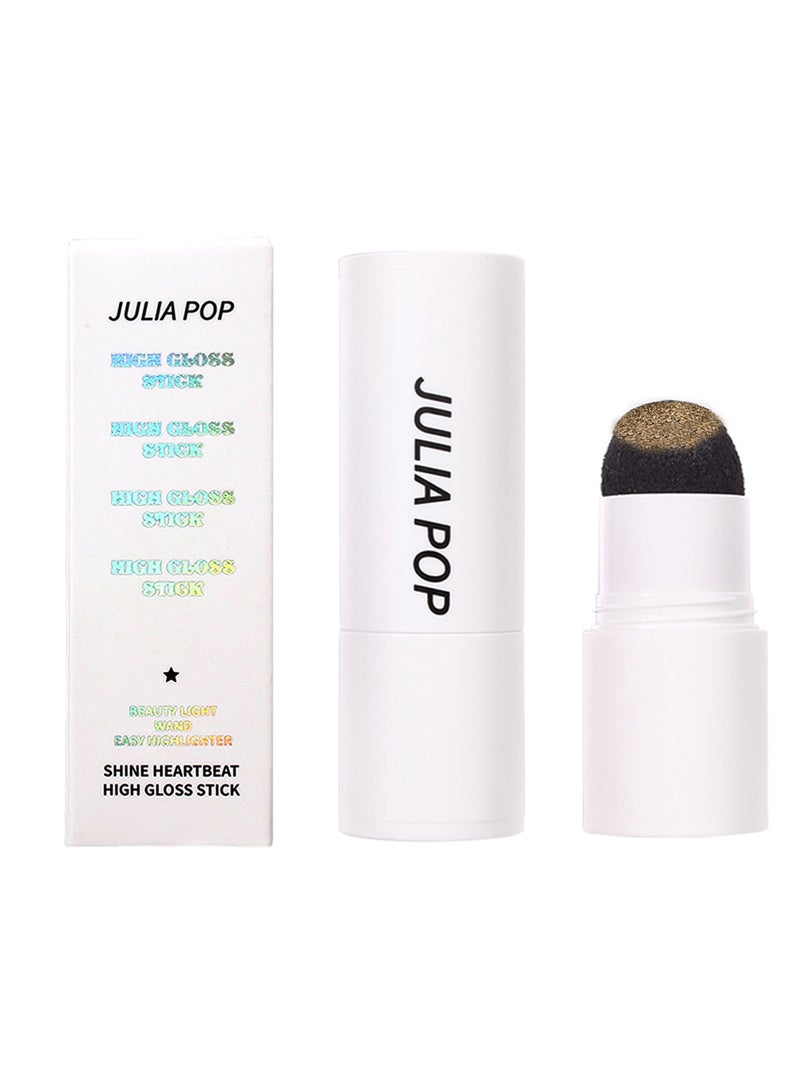 JULIA POP High Gloss Stick, Shine Shimmer Luminizer Waterproof Highlighter Stick, Sparkle Body Illuminator for Face Body Collarbones Crystal Gold  - Image 1