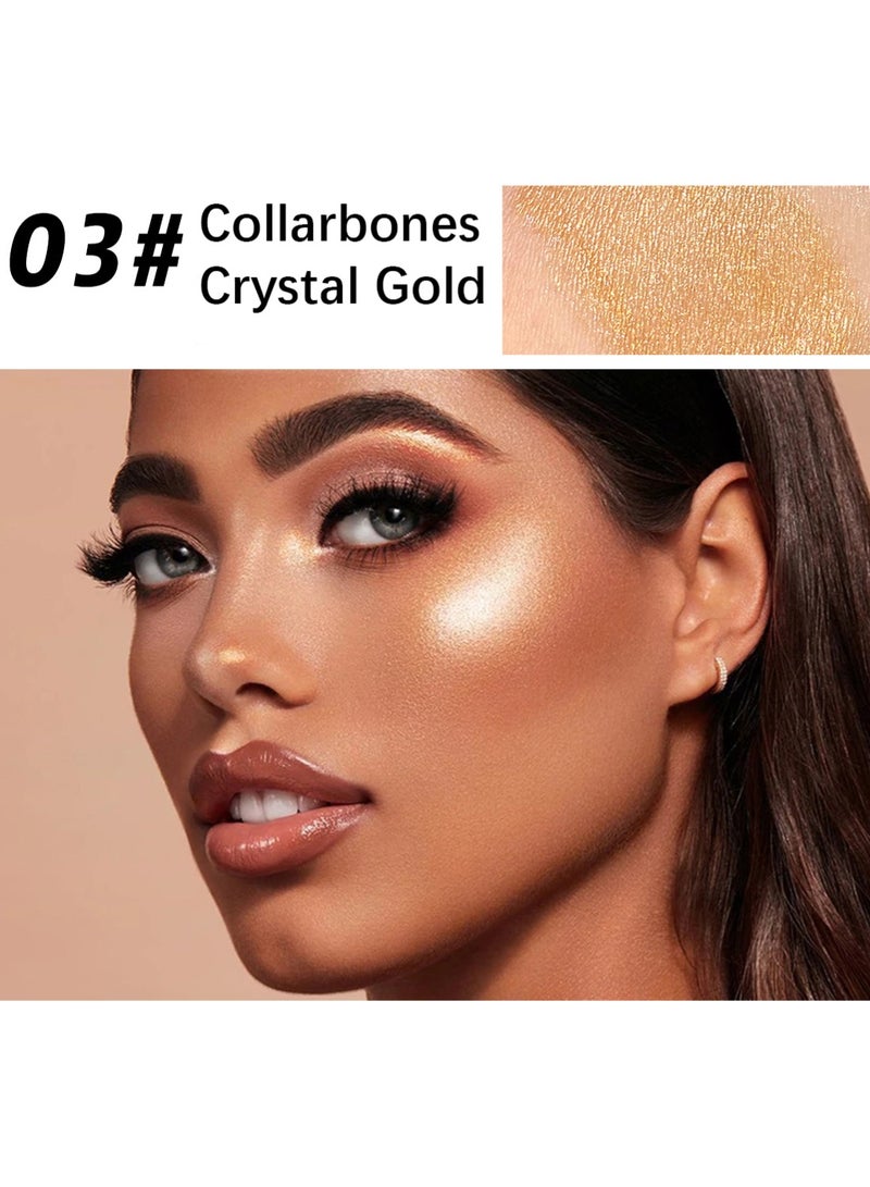 JULIA POP High Gloss Stick, Shine Shimmer Luminizer Waterproof Highlighter Stick, Sparkle Body Illuminator for Face Body Collarbones Crystal Gold  - Image 2
