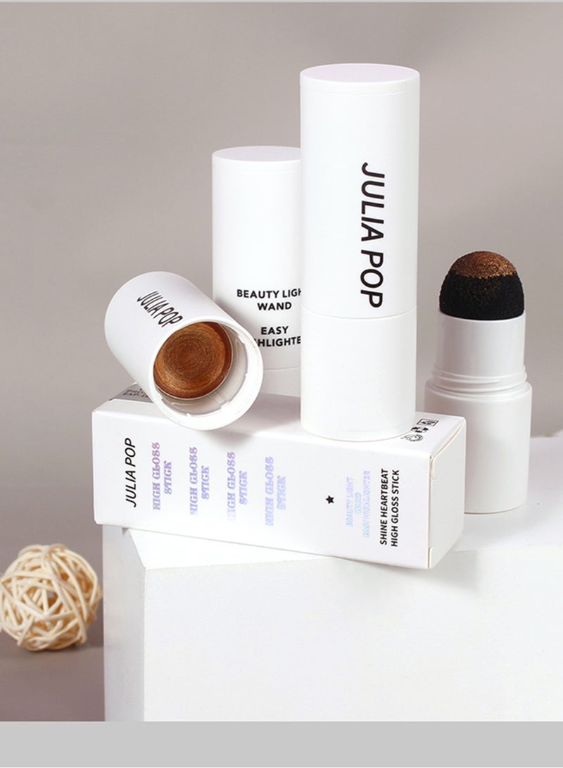 JULIA POP High Gloss Stick, Shine Shimmer Luminizer Waterproof Highlighter Stick, Sparkle Body Illuminator for Face Body Collarbones Crystal Gold  - Image 5