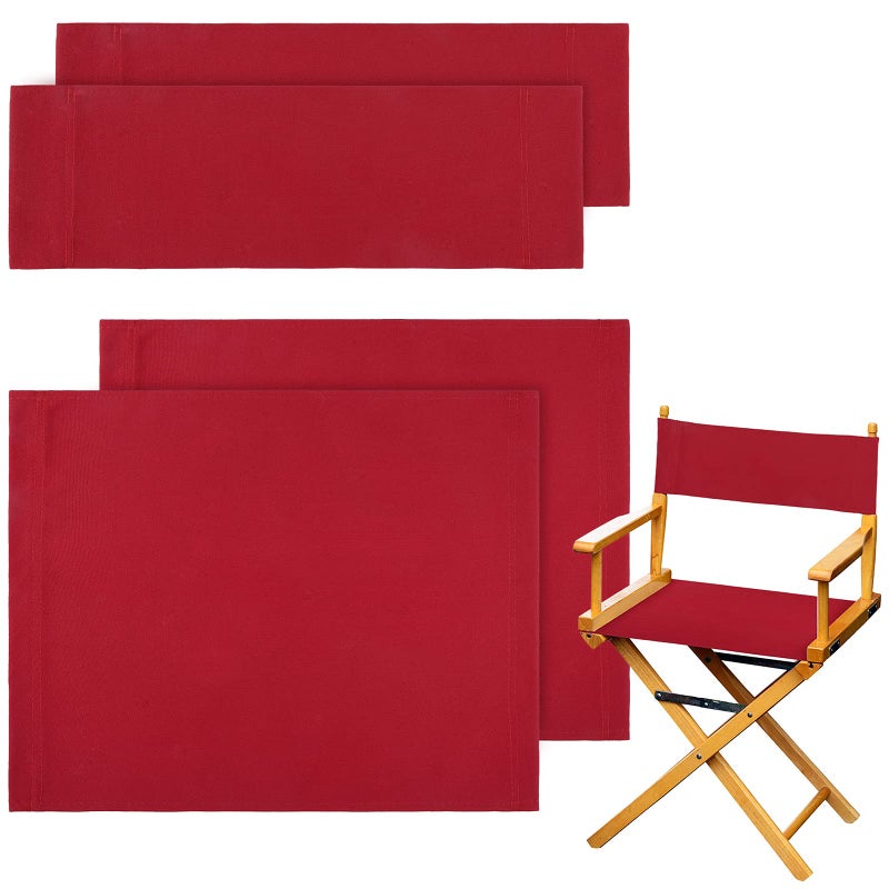 Boao 2 Set Directors Chair Canvas Replacement Makeup Chair Seat and Back Replacement Cotton Canvas Stool Protector for Home Director Medium Sizered