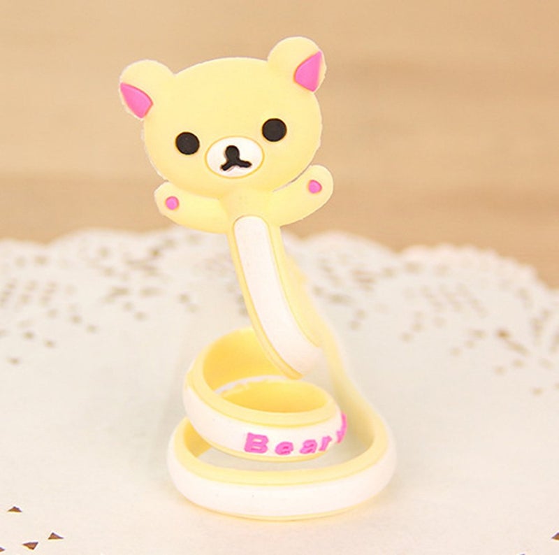 Yueton Pack Of 10 Cute Frog Pink Rabbit Cat Bears Cable Tie Cord Organizer Headset Headphone Earphone Wrap Winder/Fixer Holder/Cord Manager/Cable Winder - Image 4