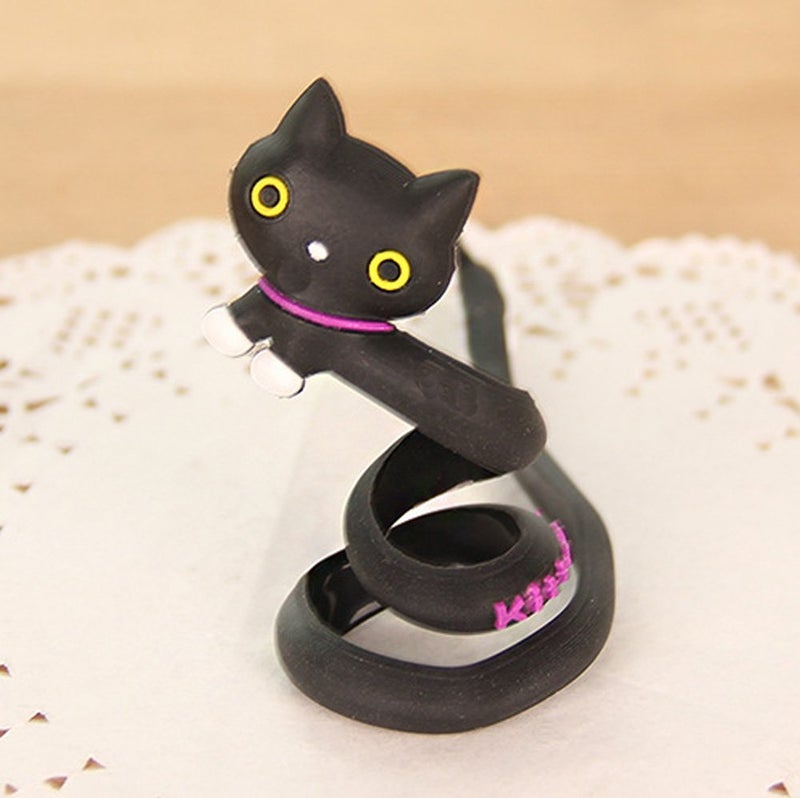 Yueton Pack Of 10 Cute Frog Pink Rabbit Cat Bears Cable Tie Cord Organizer Headset Headphone Earphone Wrap Winder/Fixer Holder/Cord Manager/Cable Winder - Image 5