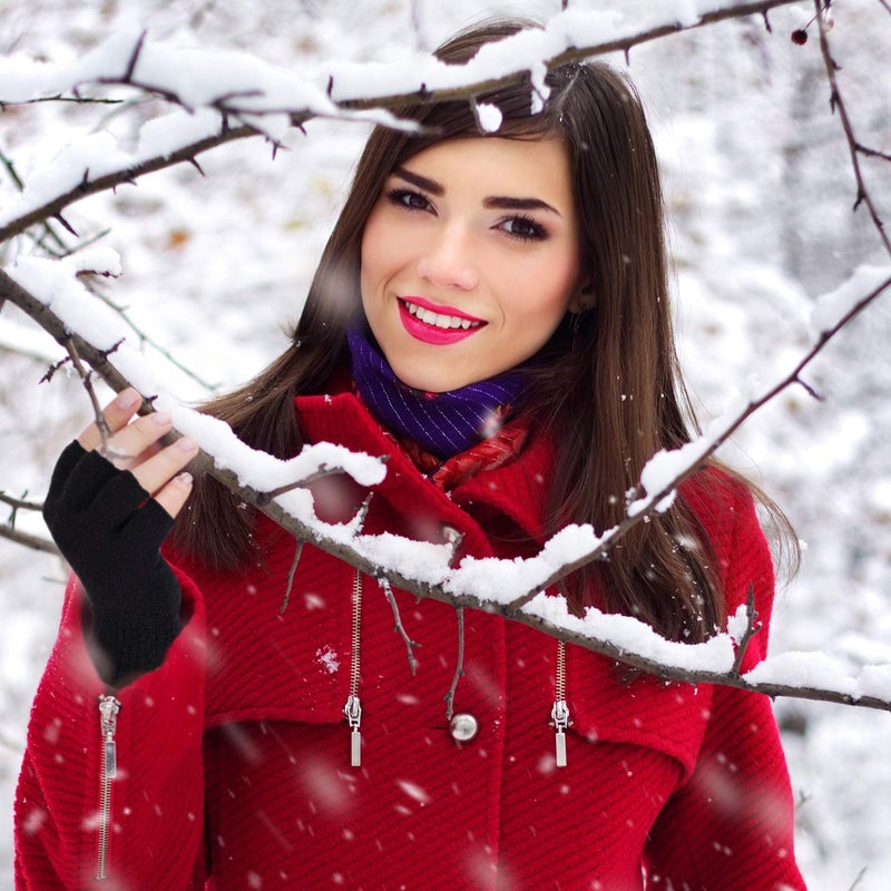 Satinior 4 Pairs Winter Half Finger Gloves Knitted Fingerless Mittens Warm Stretchy Gloves for Men and Women (Black, Grey) - Image 5