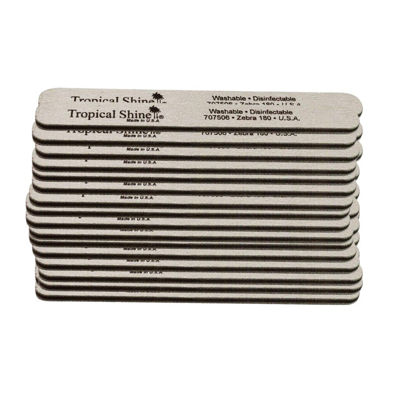 Tropical Shine Zebra Nail File 180180 Grit Fifty Pack