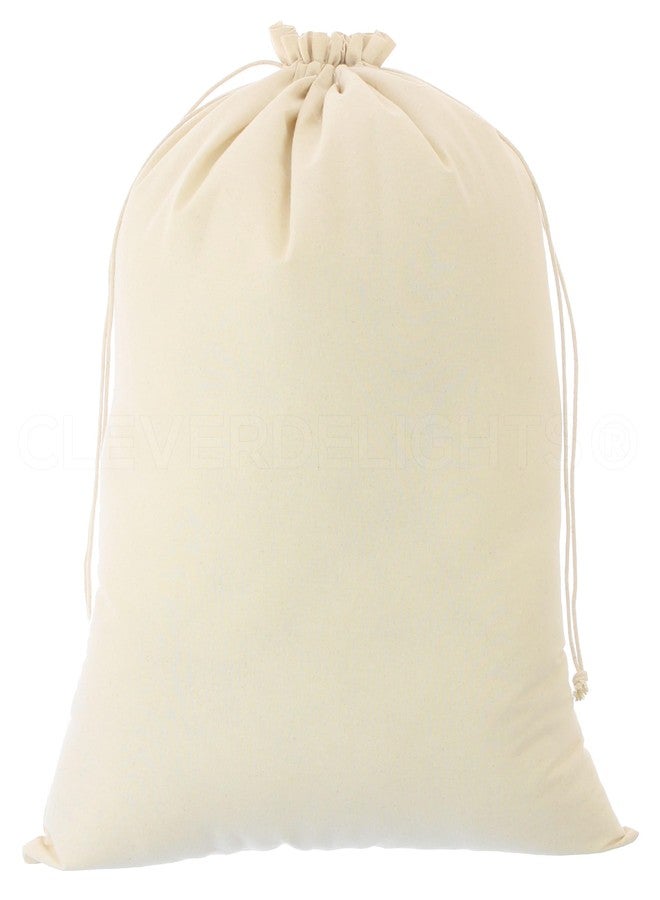 CleverDelights Cotton Bag - 18" x 24" - Premium Drawstring Storage Muslin Bag - 18x24 Inch - Image 1