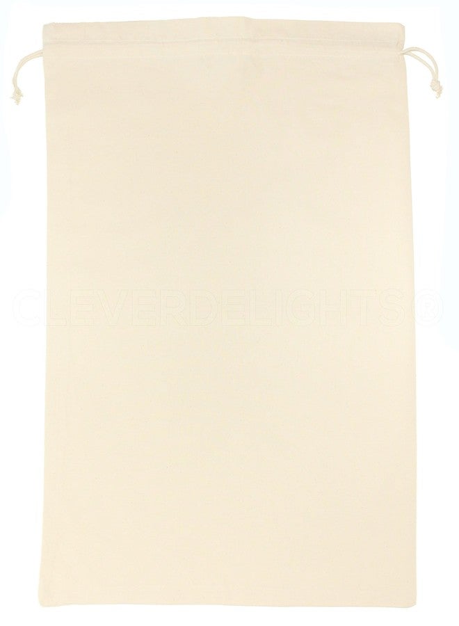 CleverDelights Cotton Bag - 18" x 24" - Premium Drawstring Storage Muslin Bag - 18x24 Inch - Image 2