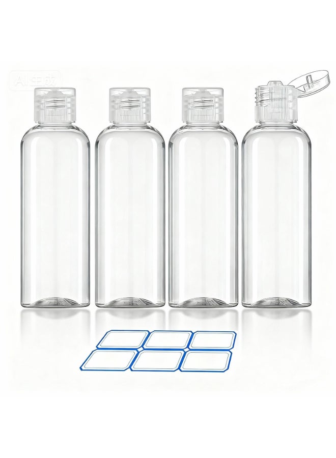 DTDNZKN 4 Pack 34 Oz 100ml TSA Approved Travel Bottles for Toiletries Leak Proof Plastic Travel Essentials Accessories with Labels - Image 2