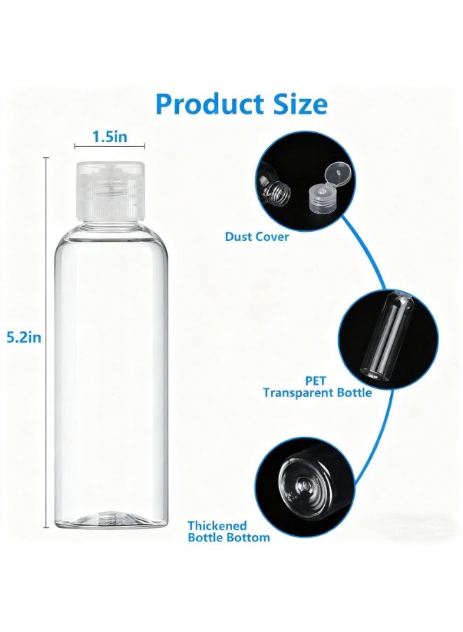 DTDNZKN 4 Pack 34 Oz 100ml TSA Approved Travel Bottles for Toiletries Leak Proof Plastic Travel Essentials Accessories with Labels - Image 4