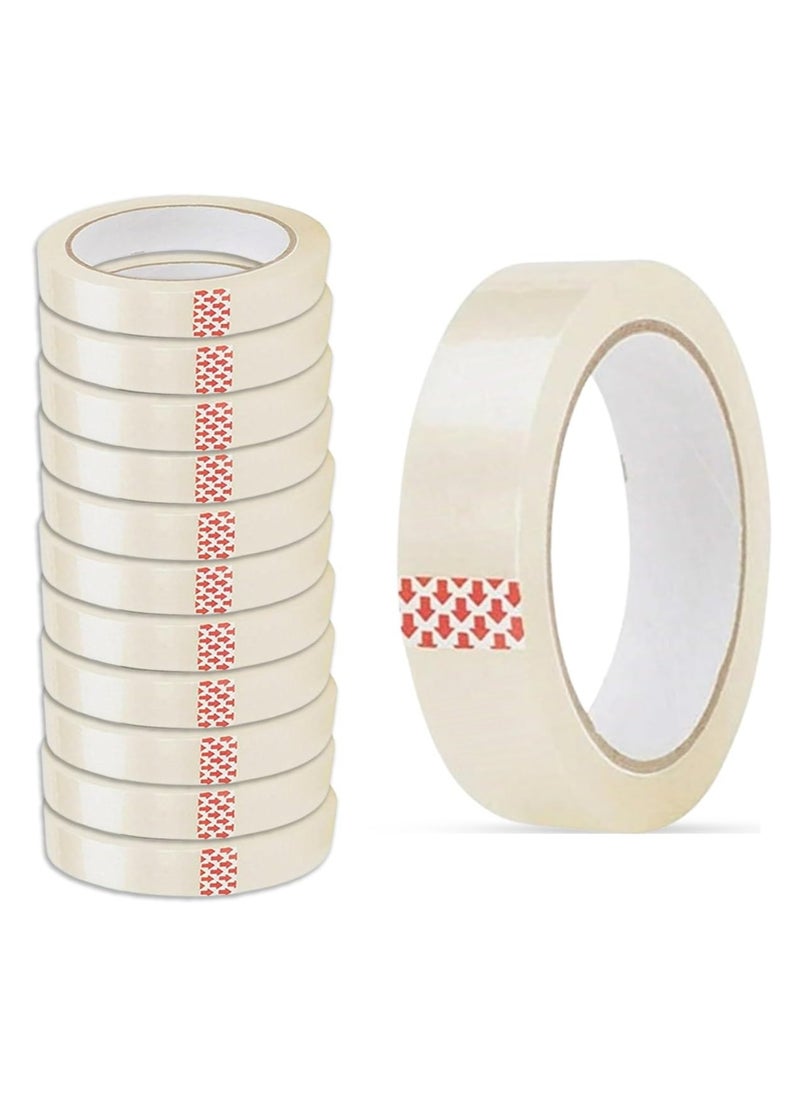 MARKQ [Pack of 12] Clear Packing Tape - 1 inches x 50 yards Strong Heavy Duty Packaging Tape for Sealing Parcel Boxes, Moving Boxes Houses, Large Postal Bags, Office Supplies  - Image 1