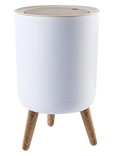 Trash Bin, 7Liter/1.8 Gallon Garbage Bin with Press top Lid, Nordic Modern Waste Bin, Plastic Trash Can Suitable for Kitchen, Bathroom, Bedroom, Living Room, Office, Outdoor, Dog Proof