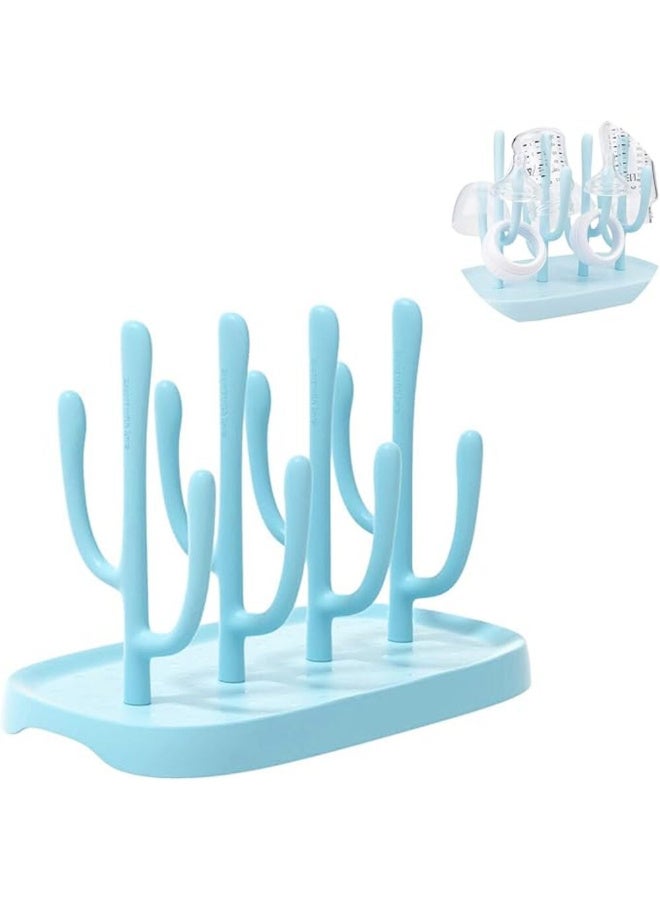 MiniMe Baby Bottle Drying Rack with Removable Drip Tray | BPA‑Free PP Plastic | Blue | Holds8 Bottles, Nipples & Accessories | Countertop Space‑Saver | Easy‑Clean - Image 1