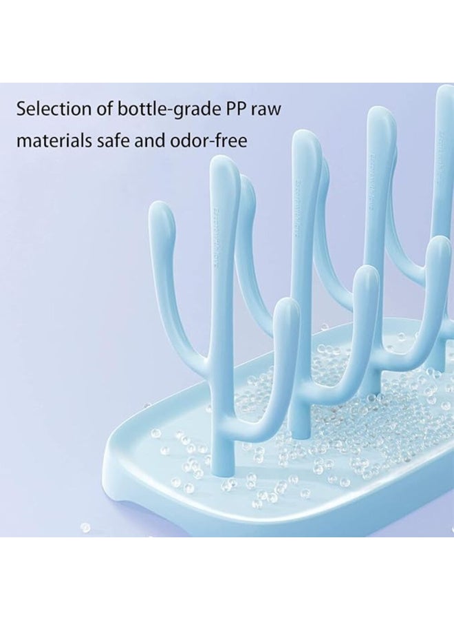 MiniMe Baby Bottle Drying Rack with Removable Drip Tray | BPA‑Free PP Plastic | Blue | Holds8 Bottles, Nipples & Accessories | Countertop Space‑Saver | Easy‑Clean - Image 3