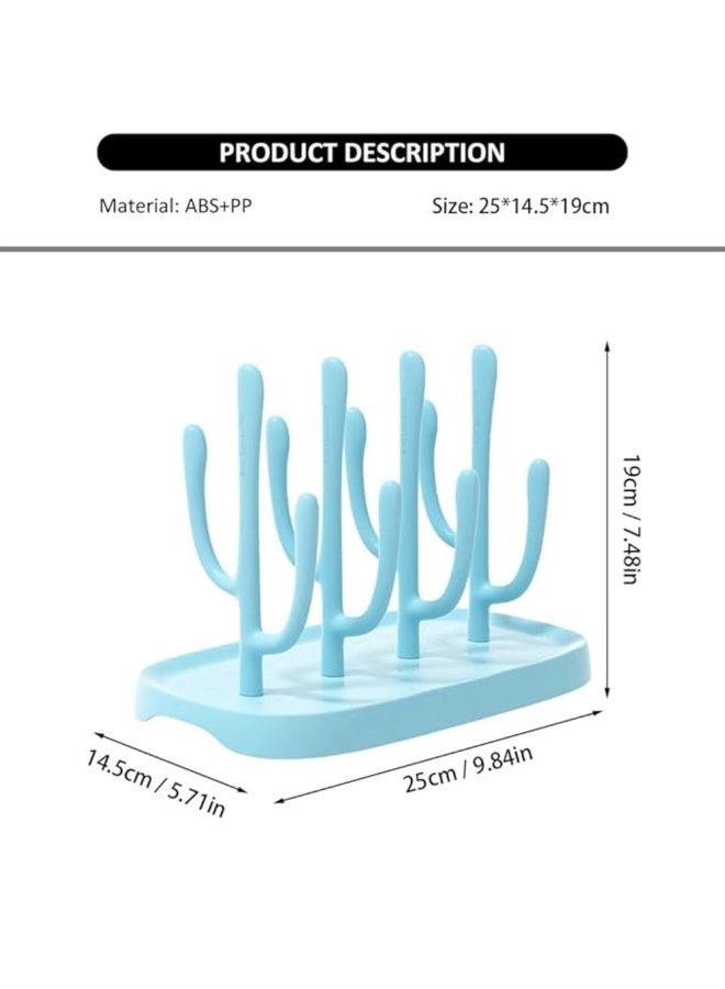 MiniMe Baby Bottle Drying Rack with Removable Drip Tray | BPA‑Free PP Plastic | Blue | Holds8 Bottles, Nipples & Accessories | Countertop Space‑Saver | Easy‑Clean - Image 5