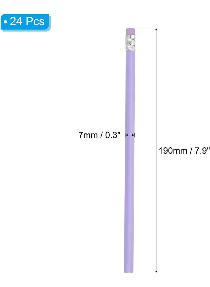 قلم رصاص مستدير HB قلم رصاص الجرافيت مع خشب مطاط قلم رصاص لطيف في الفصول الدراسية معلم اللوازم المكتبية الأرجواني - Image 2