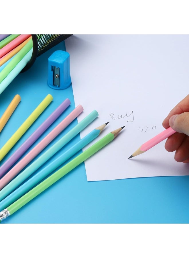 قلم رصاص مستدير HB قلم رصاص الجرافيت مع خشب مطاط قلم رصاص لطيف في الفصول الدراسية معلم اللوازم المكتبية الأرجواني - Image 3