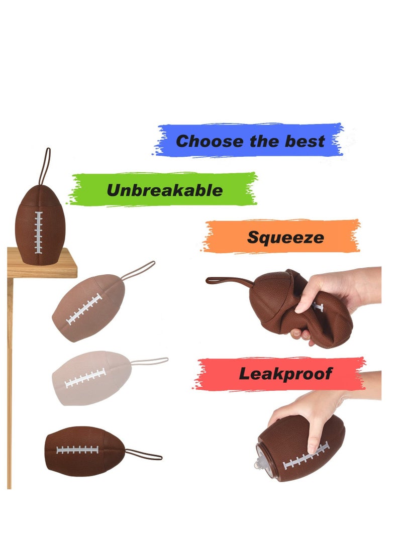 SOLARAE American Football Water Bottle, Collapsible Rugby Sports Water Bottle, Squeezable Sports Water Bottle, Shockproof Leakproof Drinking Bottle,  for School, Outdoor Sport, Travel (25oz 750ml) - Image 4