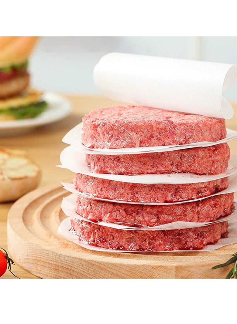 Bukela Meat Press Burger Press with Hamburger Patty Paper Round 12Cm, Set of 100, Non Stick Patty Paper Sheets for Burger Press, Patty Serperate and Cake Baking  - Image 2