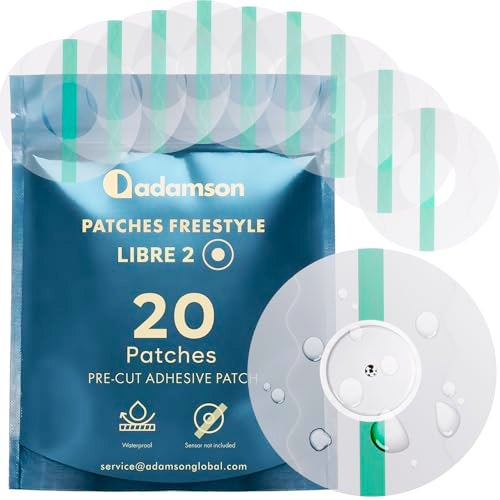 Adamson Freestyle Libre 2 Covers Waterproof 20 Libre 2 Sensor Covers Transparent LongLasting No Glue on Center NonIrritating Easy to Apply and Remove Ideal for Sports Swimming and Daily Use - Image 2