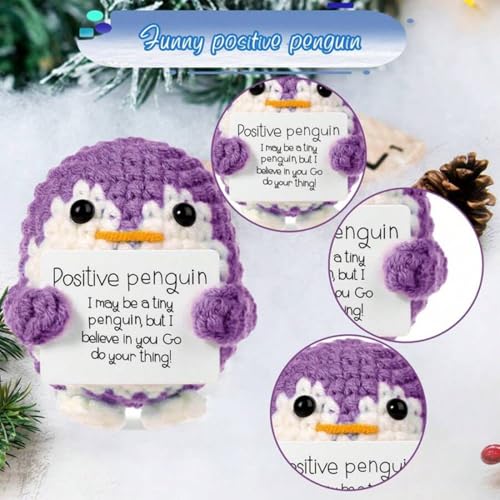 FFZDENA 1 Piece Crochet Toys, Penguin Soft Toy, Cute Penguins Gift for Women, Best Gift for Women, Desk Decor, Soft Toys for Girlfriend, Crochet Gifts - Image 4