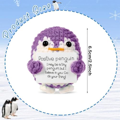 FFZDENA 1 Piece Crochet Toys, Penguin Soft Toy, Cute Penguins Gift for Women, Best Gift for Women, Desk Decor, Soft Toys for Girlfriend, Crochet Gifts - Image 2