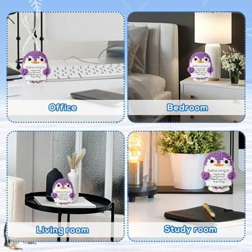 FFZDENA 1 Piece Crochet Toys, Penguin Soft Toy, Cute Penguins Gift for Women, Best Gift for Women, Desk Decor, Soft Toys for Girlfriend, Crochet Gifts - Image 5