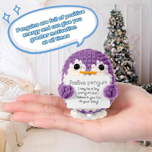 FFZDENA 1 Piece Crochet Toys, Penguin Soft Toy, Cute Penguins Gift for Women, Best Gift for Women, Desk Decor, Soft Toys for Girlfriend, Crochet Gifts - Image 3