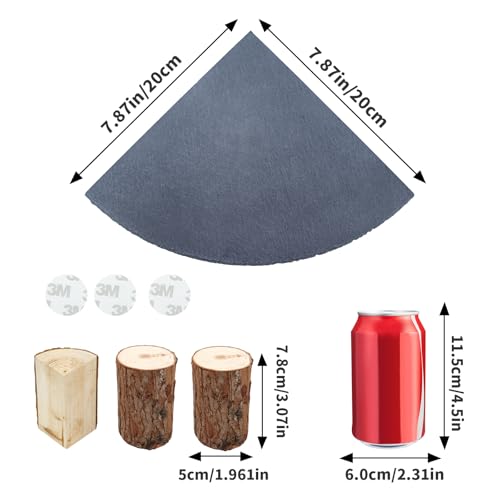 MHLLGN Bearded Dragon Tank Accessories Basking Platform with Slate Rock and Wooden Pile Leopard Gecko Hides and Caves Reptile Tank Accessories for Bearded Dragons Geckos Ball Pythons Tortoise - Image 3