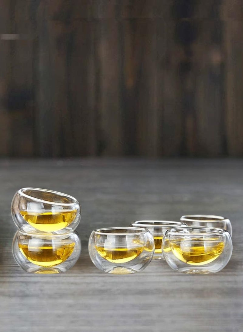 1Chase 600 ML Borosilicate Glass Teapot with Glass Tea Warmer and 6Pcs 50 ml Double Wall Glasses -Gift Set - Image 5