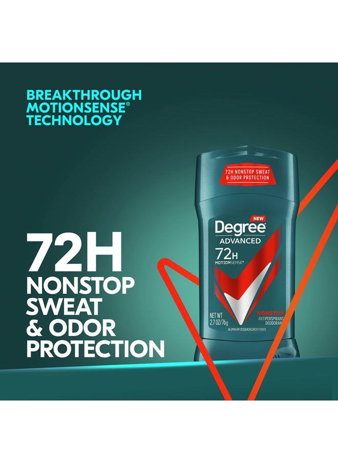 Degree Men Men Advanced Antiperspirant Deodorant 72H Sweat and Odor Protection Nonstop Claim: Deodorant For Men With MotionSense Technology 2.7 oz 4 Count  - Image 3