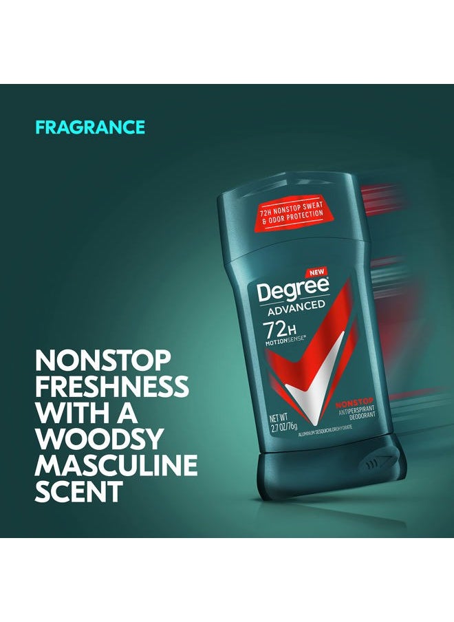 Degree Men Men Advanced Antiperspirant Deodorant 72H Sweat and Odor Protection Nonstop Claim: Deodorant For Men With MotionSense Technology 2.7 oz 4 Count  - Image 2