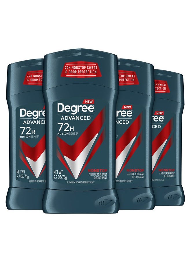 Degree Men Men Advanced Antiperspirant Deodorant 72H Sweat and Odor Protection Nonstop Claim: Deodorant For Men With MotionSense Technology 2.7 oz 4 Count  - Image 1