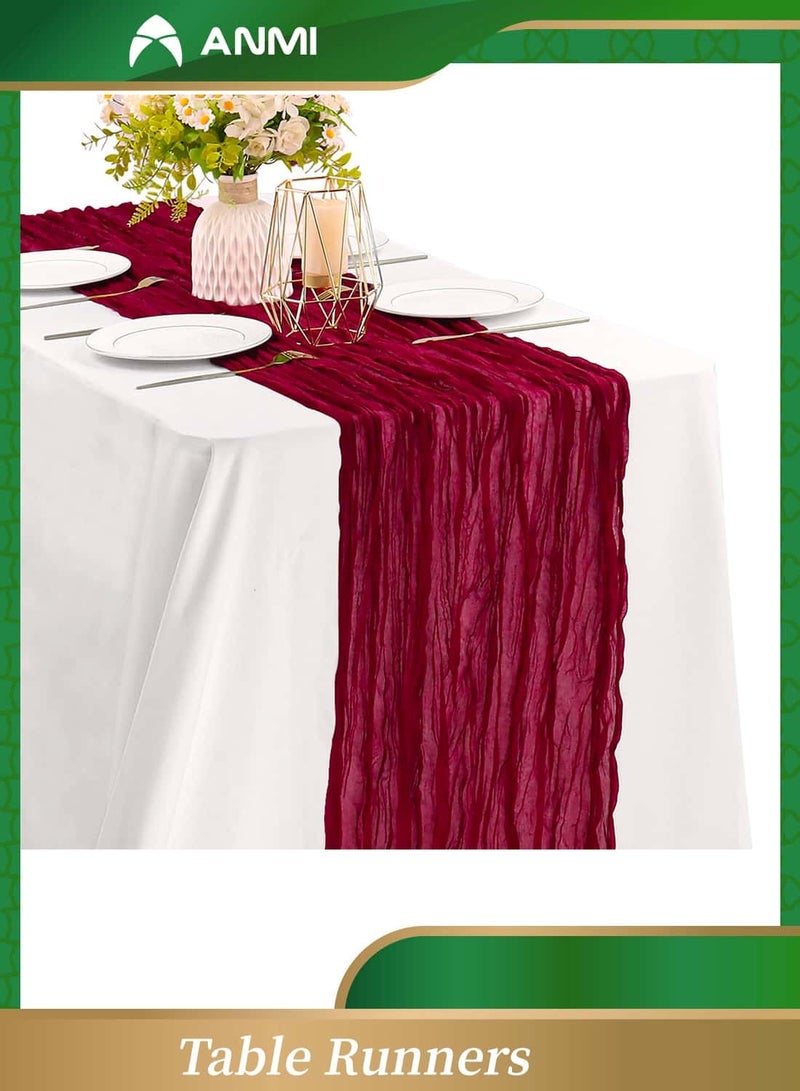 أنمي القماش القطني, أغطية طولية للمائدة,90 * 400 سنتيمتر بوهو الشاش ديكور للطاولات ، شفافة مفرش المائدة لحفل الزفاف الزفاف دش الطرف الديكور الجدول محور - Image 1