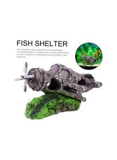 Plane Toy Plane Wreckage Fish Tank Landscaping Aquarium Airplane Aquarium Landscape Airplane Aquarium Ornament Airplane Fish Tank Decorations Airplane Figure Accessories Resin